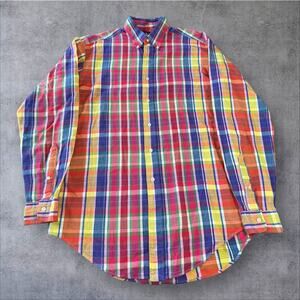 Ralph Lauren Men's M Colorful Plaid Classic Fit Long Sleeve Button Down Shirt